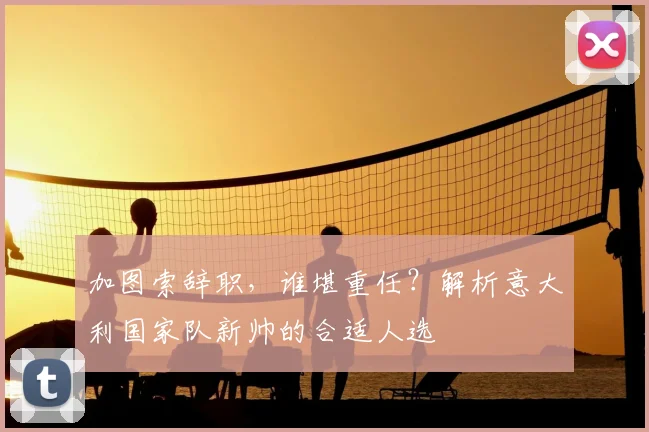 加图索辞职,谁堪重任?解析意大利国家队新帅的合适人选